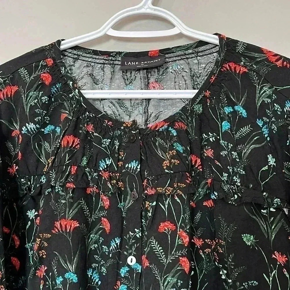 ❤️Host Pick❤️[US20]Lane Bryant Floral Pattern Viscose Button Down Flowy  Shirt - Picture 6 of 14